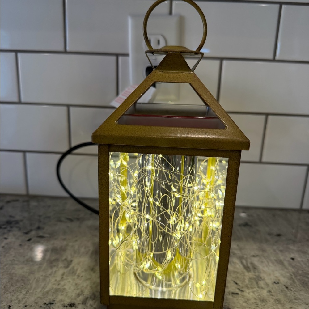 Scentsy Glimmer & Glow Bronze Lantern Warmer with LED